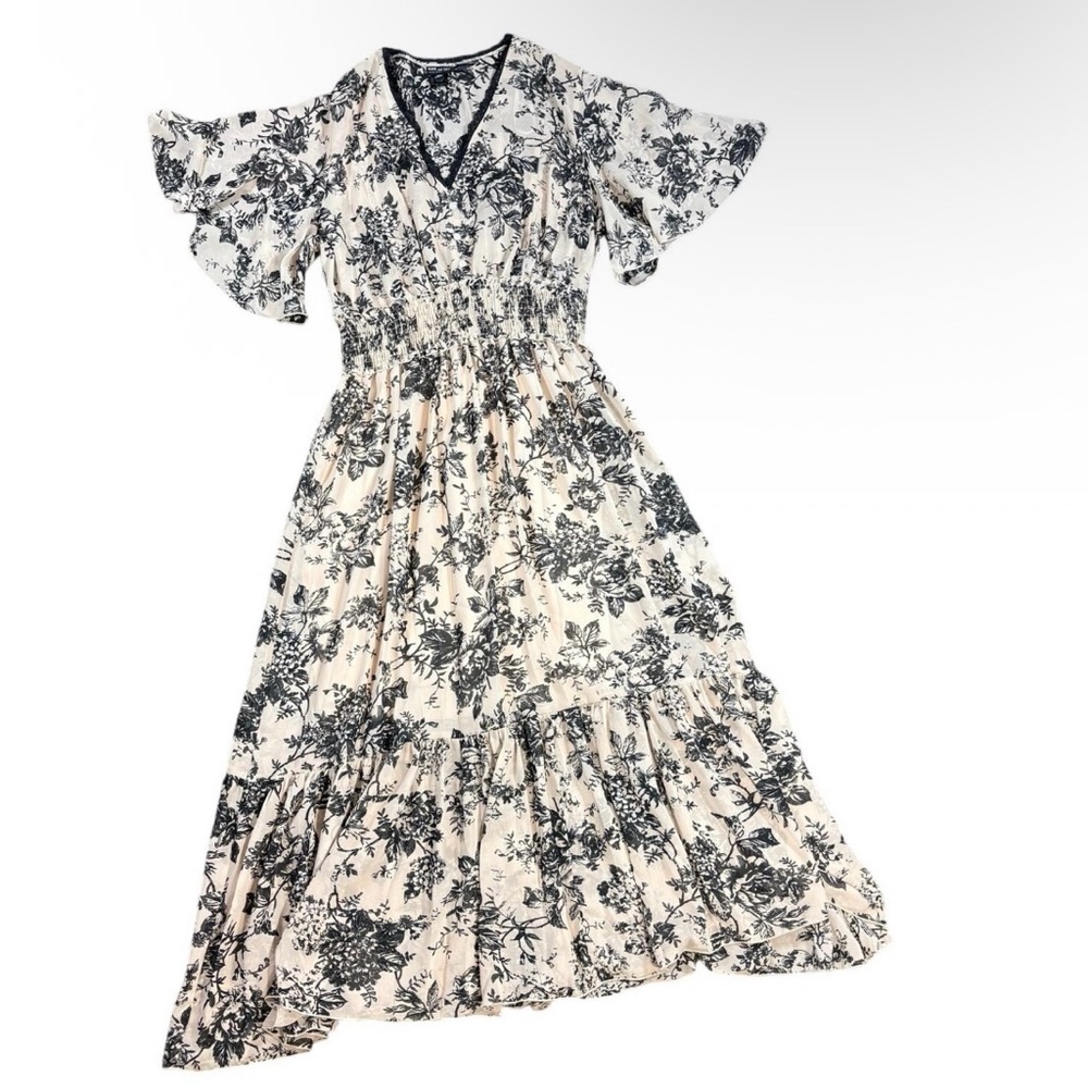 Kate and Lily Floral Maxi Dress Lace Trim Bohemian Tiered Plus Size 18W Romantic - Picture 6 of 12